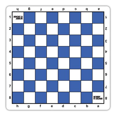 Bobby Fischer Tournament Roll Up Travel Chess Board - 20 inches - Mousepad Style with Blue Squares by WE Games