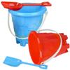 ArtCreativity 6" Beach Bucket and Shovel for Kids (Set of 2) Includes 2 Sand Shovels and 2 Buckets with a Sand Castle Design Inside, Sandcastle Building Toys, Fun Summer Sand Toys for Boys and Girls view 1