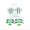 GPM For Traxxas Rustler 4X4 VXL (67076-4) Upgrade Parts Front & Rear Aluminum Shocks + Steel #45 Axles + Spring Steel Hex (Low Center Of Gravity Set) - 64Pc Set Green view 1
