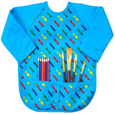 Abstract Kids Painting Apron - Toddler Art Smock - Waterproof Long Sleeve with 2 Pockets - Smocks for Kids for Painting and Eating (6 Months - 10 Years)