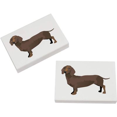 Azeeda 2 x 45mm 'Dachshund' Erasers/Rubbers (ER00022057)