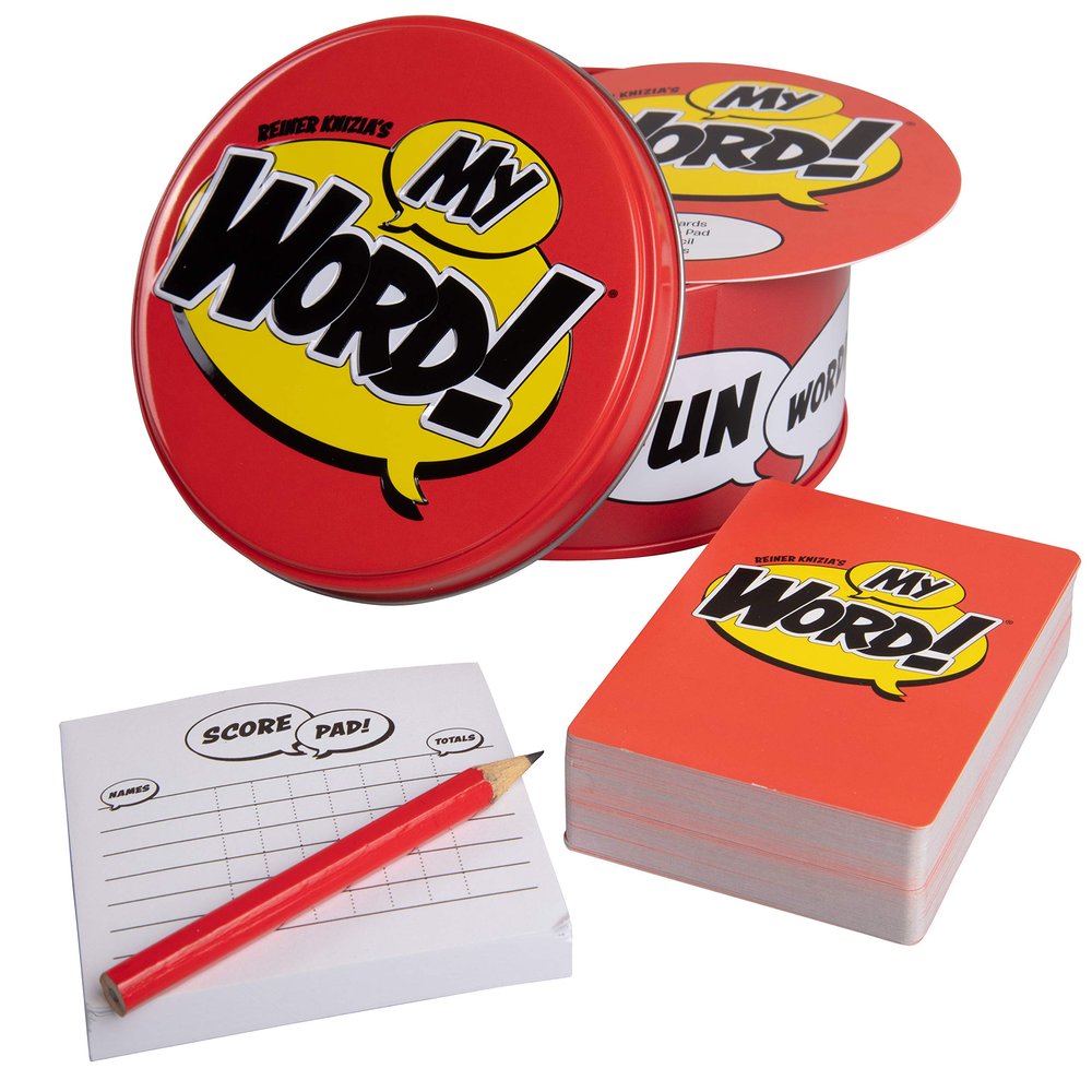 My Word! The Card Game of Fast and Fun Wordplay - in a Travel Sized tin - for 2 to 6 Players Ages 8 and up by Outset