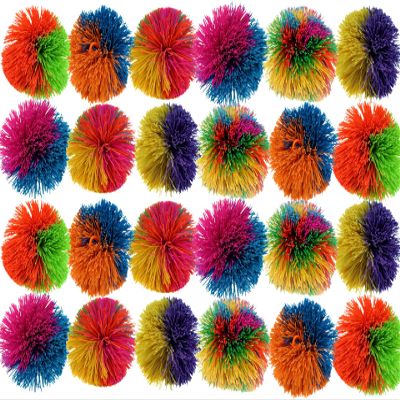 JA-RU Stretchy Stringy Balls for Kids (24 Pack) Hairy Rainbow Sensory Ball Fidget Toy | Stress Relief Toy | Bulk Party Favors, Classroom Prizes, & Goodie Bag Stuffers. 1070-24p