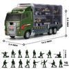 26 Pcs Military Truck with Soldier Men Set(2 in 1), Mini Die-cast Battle Car in Carrier Truck, Army Toy Double Side Transport Vehicle for Kid Child Girl Boy Play Birthday Party Favors view 2