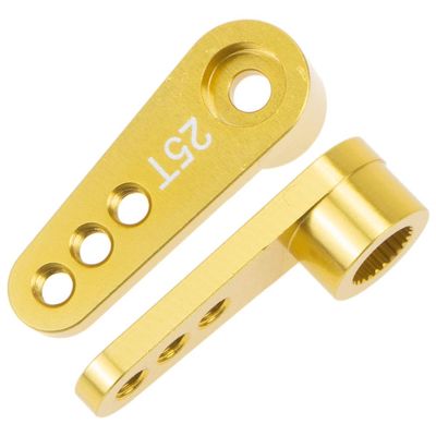 Aluminum 28.5mm 25T Teeth Tooth Steering Half Servo Arm Horn for 1/10 Rc Hobby Model Car/Boat Futaba Traxxas Slash,Pack of 2, Cojoys (Yellow)