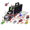 DICKIE TOYS - Truck Carry Case Playset 1:64 Scale Diecast - Hold up to 42 Cars - Includes 7 Cars, Helicopter, Big Rig and 18 Accessories -Ages 3+ view 2