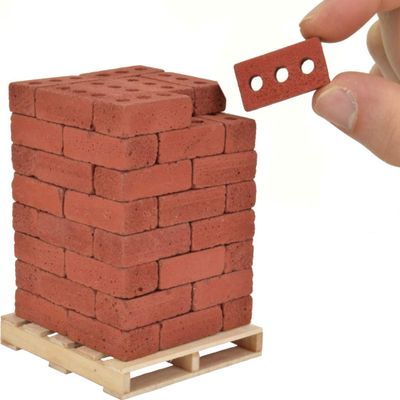 Acacia Grove Mini Red Bricks with Pallet, 1/6 Scale (64 Pack)