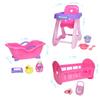 JC Toys Deluxe Doll Accessory Bundle | High Chair, Crib, Bath and Extra Accessories for Dolls up to 11" | Fits 11" La Baby & Other Similar Sized Dolls, Pink (81453) view 1