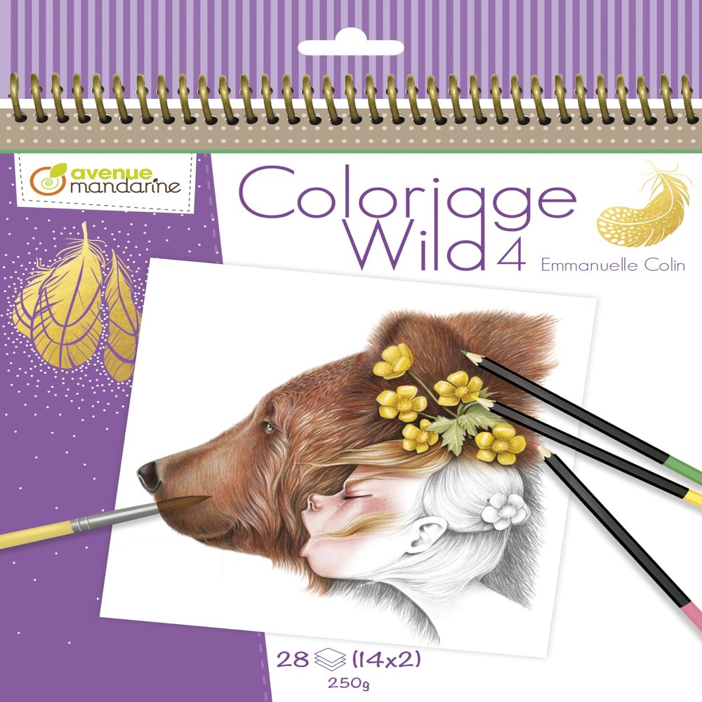 Avenue Mandarine Coloriage Wild 4 Colouring Book by Emmanuelle Colin
