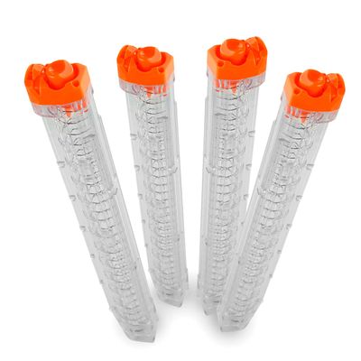 EKIND 4-Pack 12-Round Balls Magazine Clips for Nerf Rival Blaster, Compatible with Apollo XV-700, Zeus XV-1200, Atlas GunTransparent
