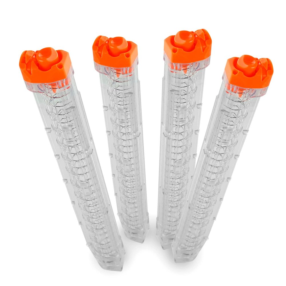 EKIND 4-Pack 12-Round Balls Magazine Clips for Nerf Rival Blaster, Compatible with Apollo XV-700, Zeus XV-1200, Atlas GunTransparent