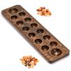 Yellow Mountain Imports Mancala Set with 17.3-Inch Solid Wood Board and Quartz Pebble Playing Pieces view 1