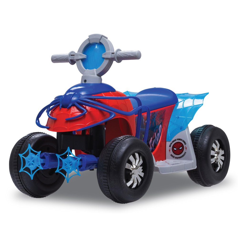 Kid Trax Toddler Marvel's Spider-Man Premium Toddler Quad Ride-On, Kids 18-30 Months, 6V Battery and Charger Included, Max Weight 44 lbs, Red