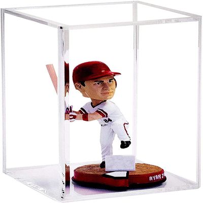 Better Display Cases Clear Acrylic Figure Display Case for Figurine Miniature Doll Bobblehead , Doll Stands Display Box for Figures,DIM:5.5" L x 5.5" W x 9.5" H. (A016-CB-TT)