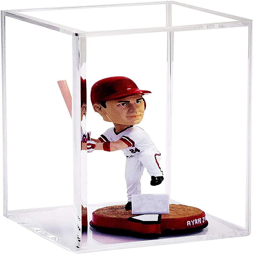 Better Display Cases Clear Acrylic Figure Display Case for Figurine Miniature Doll Bobblehead , Doll Stands Display Box for Figures,DIM:5.5" L x 5.5" W x 9.5" H. (A016-CB-TT)
