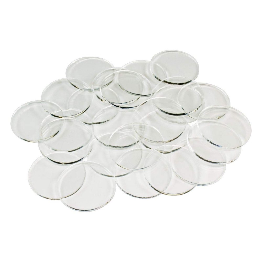 LITKO Round Bases | 27mm Circle | Compatible with Star Wars: Legion | Pack of 25 | (1.5mm Clear Acrylic)