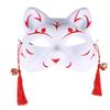 Amosfun Anime Mask Cosplay Kitsune Mask Japanese Half Face Cat Fox for Halloween Party Dress Up Masquerade Cosplay view 1