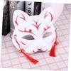 Amosfun Anime Mask Cosplay Kitsune Mask Japanese Half Face Cat Fox for Halloween Party Dress Up Masquerade Cosplay view 4