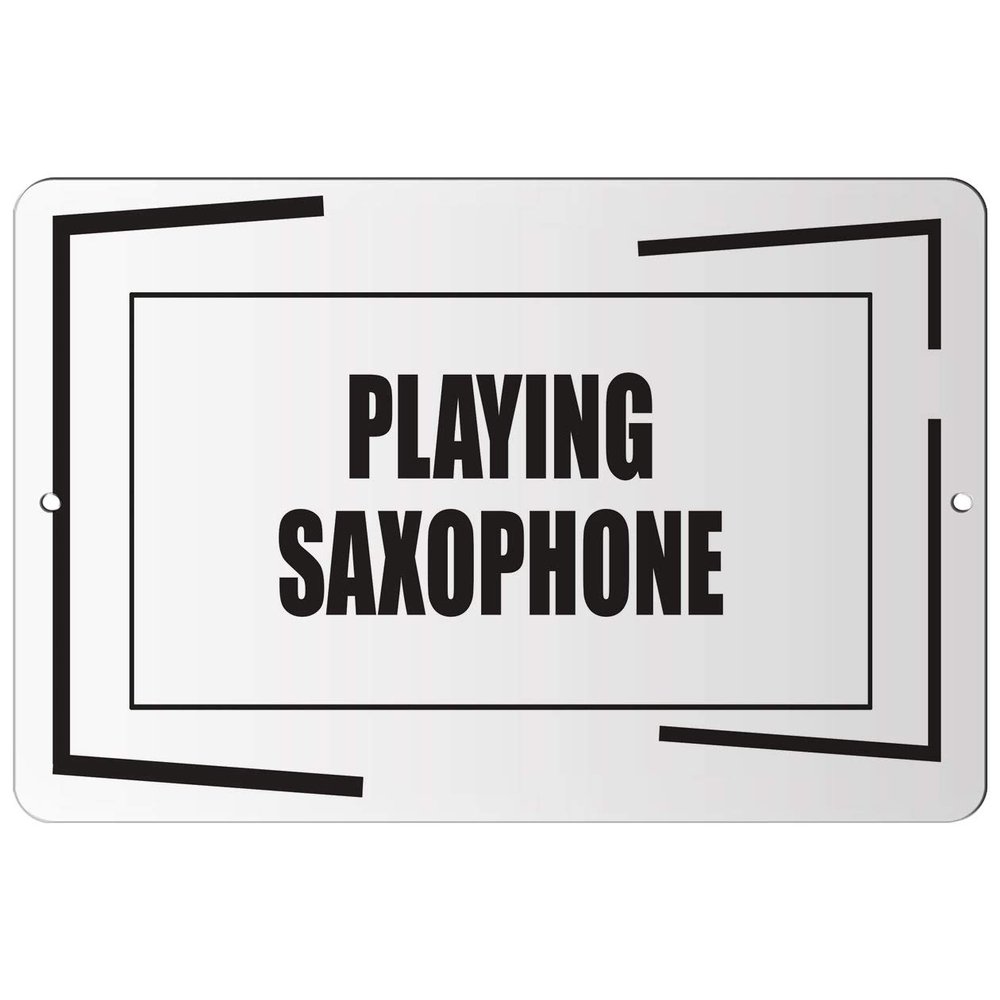 Makoroni - Playing Saxophone Hobby - Street Sign 12"x18" Aluminum, Des i88