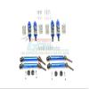 GPM For Traxxas Rustler 4X4 VXL (67076-4) Upgrade Parts Front & Rear Aluminum Shocks + Steel #45 Axles + Spring Steel Hex (Low Center Of Gravity Set) - 64Pc Set Blue view 1