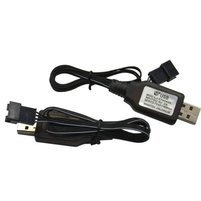 Blomiky 2 Pack 7.4V / 2 x 3.7V 400mA Lithium Battery Charger Cable with SM-4P 4 pin Plug for Old Version UDI001 UDI008 UDI009 and HJ808 HJ812 RC Boat Battery / UDI001 USB 2