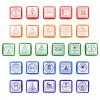 Passport Stamps, City and Country Stamp Set (1 x 1 in, 26 Pieces) view 1