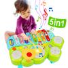 Baby Piano Drum Set for Toddlers 1-3, Musical Toys 3 in 1 Baby DJ Table Piano Keyboard Xylophone Instruments for 1 2 Year Old Boys Girls Music & Light Activity Table 6-12-18 Months Old Birthday Gifts view 1