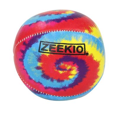 Zeekio - Tie Dye Festival Juggling Ball - Professional Grade - Suitable for All Levels - Synthetic Leather Ball Durable - 120g 67mm - Single Ball - Red/Blue/Yellow Swirl