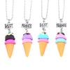 STOBOK Children's Friendship Necklace Set Ice Cream Shaped Friend Alloy Necklace,Pack of 4 view 1