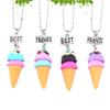 STOBOK Children's Friendship Necklace Set Ice Cream Shaped Friend Alloy Necklace,Pack of 4 view 2