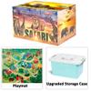 Safari Animals Figures with Activity Play Mat & Storage Box, Realistic Plastic Jumbo Playset, Jungle Wild Zoo Animals Toys for Kids Toddler 3-5, 22Pcs Birthday Gifts Christmas Stocking Stuffers view 2