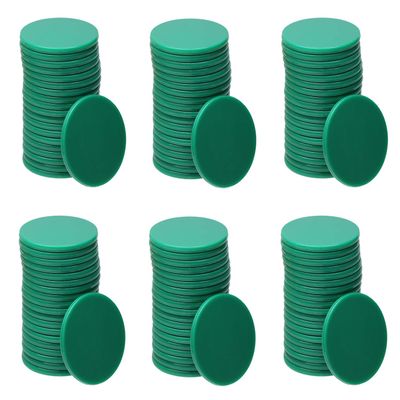 Shapenty 25mm/1 Inch Small Plastic Disks Chip Discs Markers for Number Practice and Poker Chips Game Tokens with Storage Box,120PCS (Green)