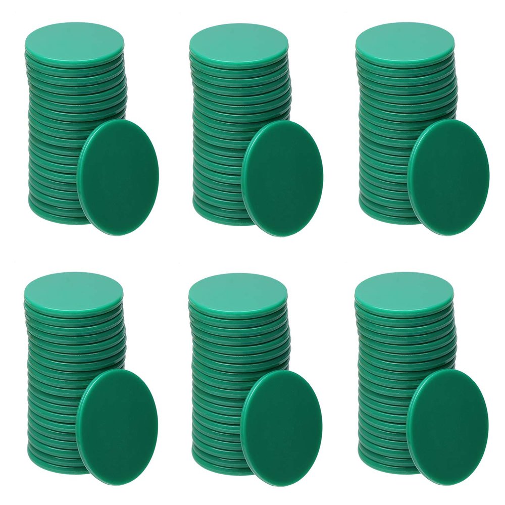 Shapenty 25mm/1 Inch Small Plastic Disks Chip Discs Markers for Number Practice and Poker Chips Game Tokens with Storage Box,120PCS (Green)