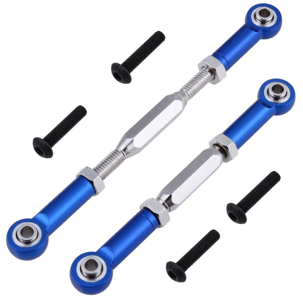 Adjustable 80-98mm Aluminum Turnbuckles and Camber Links with Rod Ends for RC Traxxas Slash 4x4 1/10 Short Course Racing Truck Option Upgrade Parts (Navy Blue)