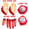 Gejoy 12 Pieces Halloween Body Parts Fake Organs Fake Heart Brain Fingers Ears Eyes Plastic Severed Body Parts Haunted Decorations for Halloween Zombie Party view 4