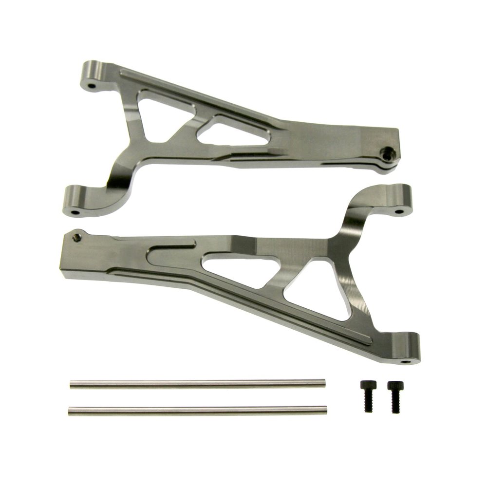 Atomik RC E-Revo 2.0 Front Upper Arm, Gun Metal - Replaces 8631/8632 - Compatible with Traxxas