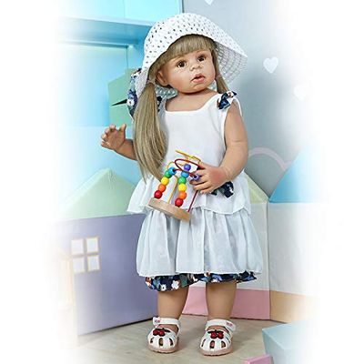 28inch Toddler Reborn Dolls,Standing Huge Baby Full Body Hard Vinyl Handmade Datials Real Realistic Age 1 Dress Masterpiece Doll Great Qualtity Model Collectible (5)