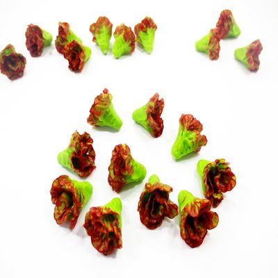 1:6 Fashion Doll 10 Red Lettuce Salad Fresh Vegetable Clay Miniature Garden