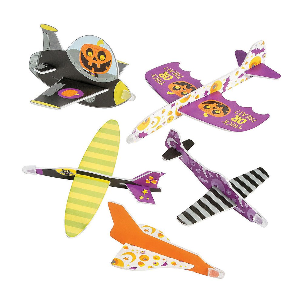 Assorted Colors Foam Spooky Halloween Monster Plastic Glider (1.75" x 8.5") - 50 Pc - Ideal for Trick-or-Treat, Classroom Prizes & Spooky Decorations