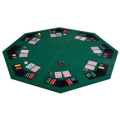 Mandycng 8 Players Poker Table Top Home Use, 48 inches Octagon Fourfold Texas Card Game Table Top, Indoor Hobby Reunion Game Equipment, Entertainment Room Game Domino Game Bench Top
