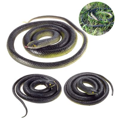 3-Pack Ultra-Realistic Rubber Snakes for Halloween Decorations, Garden Bird Scare, Pranks  Large Fake Black Mamba Toy (47 & 31.5)  Durable Outdoor/Indoor Props