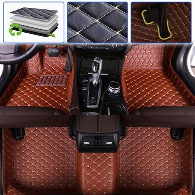 SureKit Car Floor Mats Compatible with Lexus RC 2016-2018 Floor Liner Waterproof Anti-Skid Luxury Leather Full Coverage Liner Front  Rear Mat/Set(Brown)