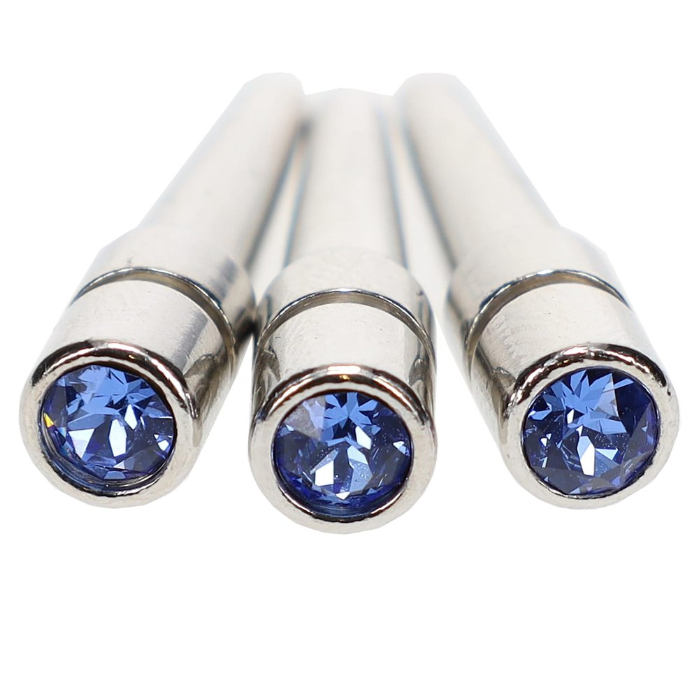 WE Games Chrome Cribbage Pegs with Austrian Crystals - Set of 3 - Saphire Blue
