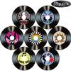 Boao 35 Pieces 7 Inch 1950's Records Decor Rock and Roll Music Party Decorations Retro 70's Wall Decor Fake Records Sign Cutouts for Disco Birthday Music Theme Party Decoration view 1