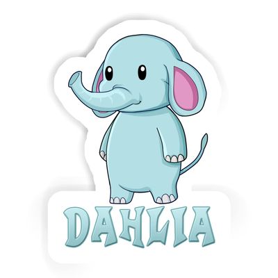 Dahlia Elephant Sticker (Large, 14x9.8 inch)