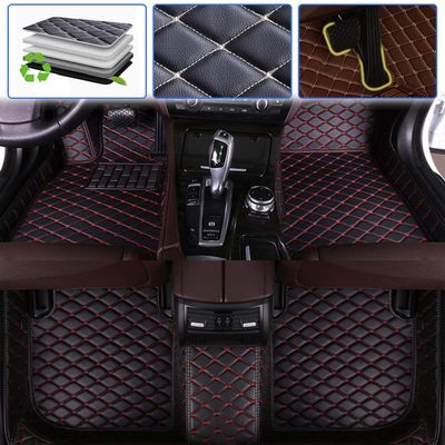 SureKit Car Floor Mats Compatible with Lexus RC 2016-2018 Floor Liner Waterproof Anti-Skid Luxury Leather Full Coverage Liner Front  Rear Mat/Set(Black red)