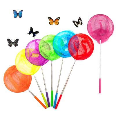Haploon 14 Pack Colored Telescopic Butterfly Nets Bug Insect Net Bug Net Insect Catcher Net Fishing Nets,Outdoor for Playing, Extendable from 19" to 34" (7 Colors)