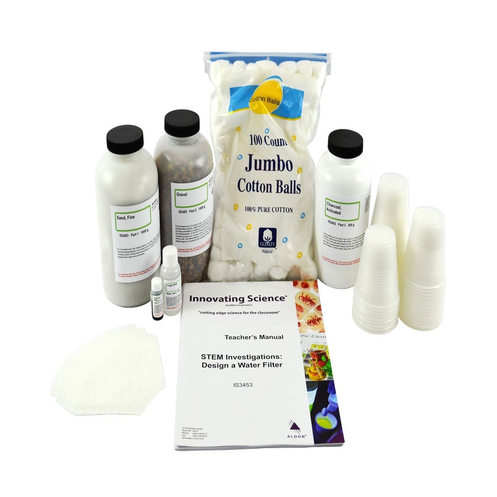 ALDON Innovating Science STEM Investigations: Design a Water Filter (Materials for 15 Groups)