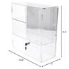 Plymor Clear Acrylic Rectangular Locking Display Case, 2 Shelves (Mirrored), 16.5" H x 16.25" W x 7" D view 2