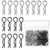 120 Pieces Universal Rc Body Clips Car Silver and Black Stainless Steel R Clips for 1/10 1/12 Scale Redcat Hpi Himoto Hsp Exceed Rc Car Parts Truck Buggy Shell Replacement view 1